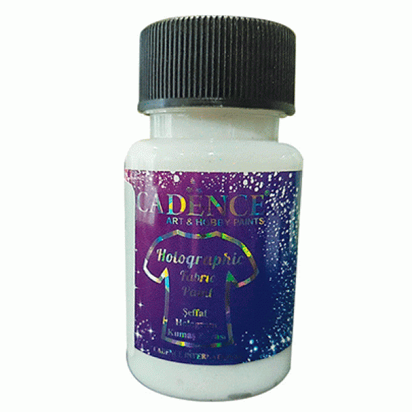 Фарба для тканини голографічна, Cadence Holographic Glitter Fabric Paint, 50 мл, Прозора