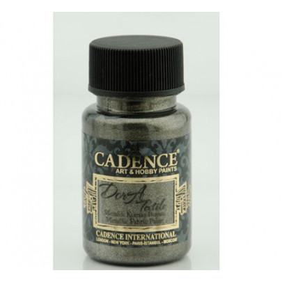 Краска для ткани металлик Cadence Dora Textil Metallic Fabric Paint, 50 мл., антрацит