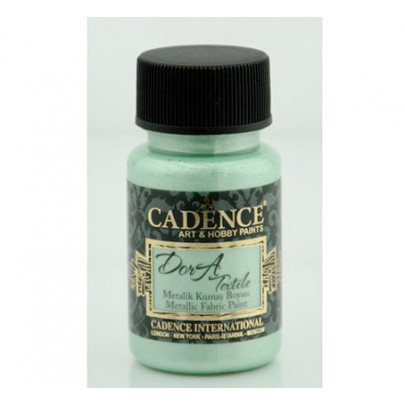 Краска для ткани металлик Cadence Dora Textil Metallic Fabric Paint, 50 мл., мятный