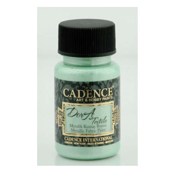 Фарба по тканині металік №53 М'ятна 50 мл., Cadence Dora Textil Metallic Fabric Paint
