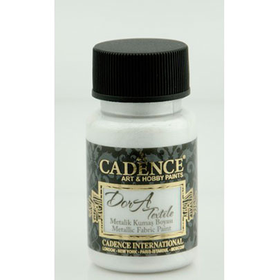 Краска для ткани металлик Cadence Dora Textil Metallic Fabric Paint, 50 мл., перламутровый