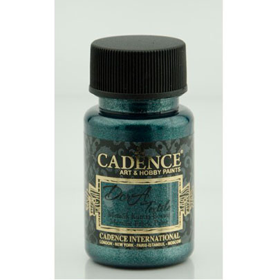 Краска для ткани металлик Cadence Dora Textil Metallic Fabric Paint, 50 мл., петролиум