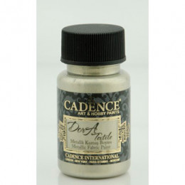 Краска по ткани металлик №37 Платина 50 мл., Cadence Dora Textil Metallic Fabric Paint