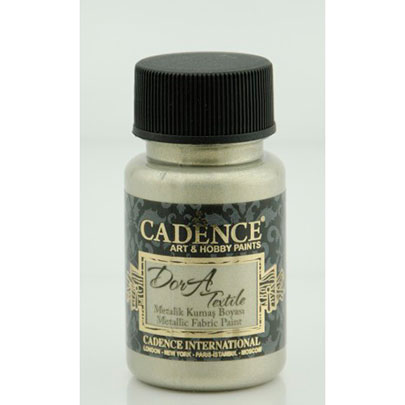 Краска для ткани металлик Cadence Dora Textil Metallic Fabric Paint, 50 мл., платина