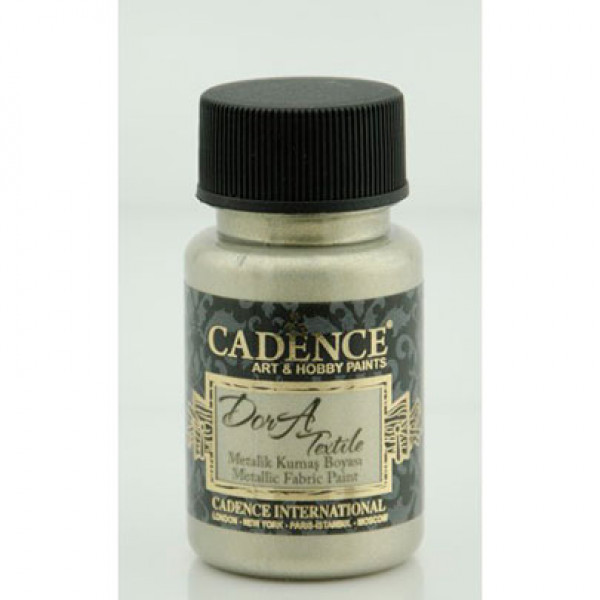 Фарба по тканині металік №37 Платинова 50 мл., Cadence Dora Textil Metallic Fabric Paint