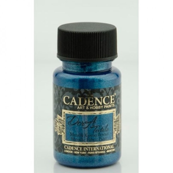 Фарба по тканині металік №54 Синя 50 мл., Cadence Dora Textil Metallic Fabric Paint