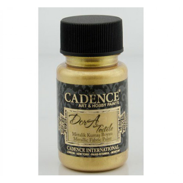 Фарба по тканині металік №36 Золота 50 мл., Cadence Dora Textil Metallic Fabric Paint