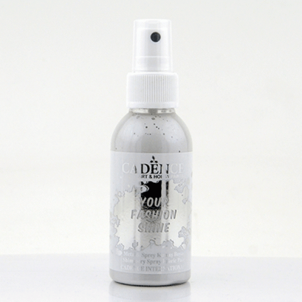 Фарба-спрей перламутрова для тканини Cadence Your Fashion Spray shinefabric Paint, №1121 Срібло, 100 мл