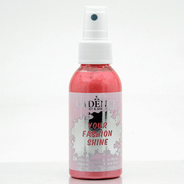 Фарба-спрей перламутрова для тканини Cadence Your Fashion Spray shinefabric Paint, №1107 Скарлет, 100 мл