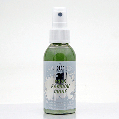 Краска-спрей перламутровая для ткани Cadence Your Fashion Spray shinefabric Paint, 100 мл, Зеленые листья