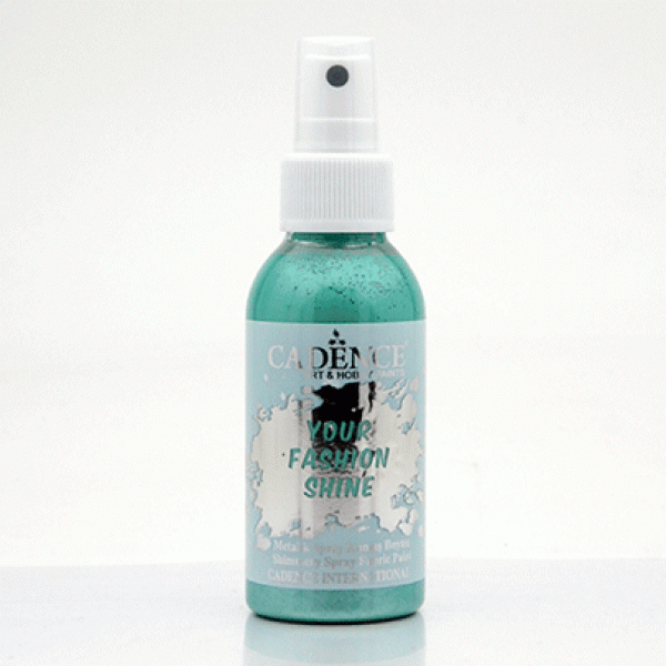 Фарба-спрей перламутрова для тканини Cadence Your Fashion Spray shinefabric Paint, №1111 Зелений, 100 мл