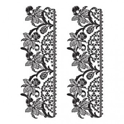 Кружевной трансфер чёрный Cadence Water Application Lace Transfer Black, 17х25 см, DT-031B