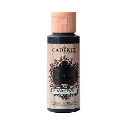 Матова фарба для тканини Cadence Style Matt Fabric Paint, 59 мл, Чорна