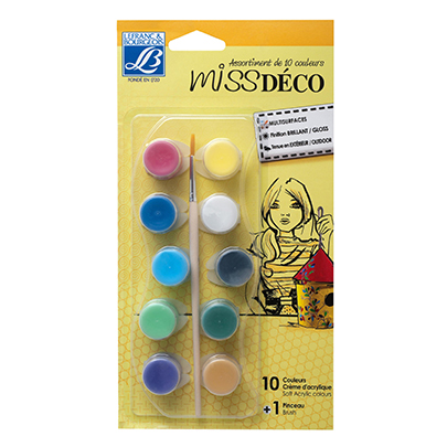 Набор акрила, глянец Miss Deco set Deco Gloss, 10шт + кисточка