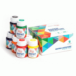 Набір акрилових фарб для декору, 9х20 мл
