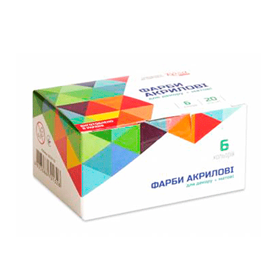 Набор акриловых красок для декора ROSA START, 6х20 мл