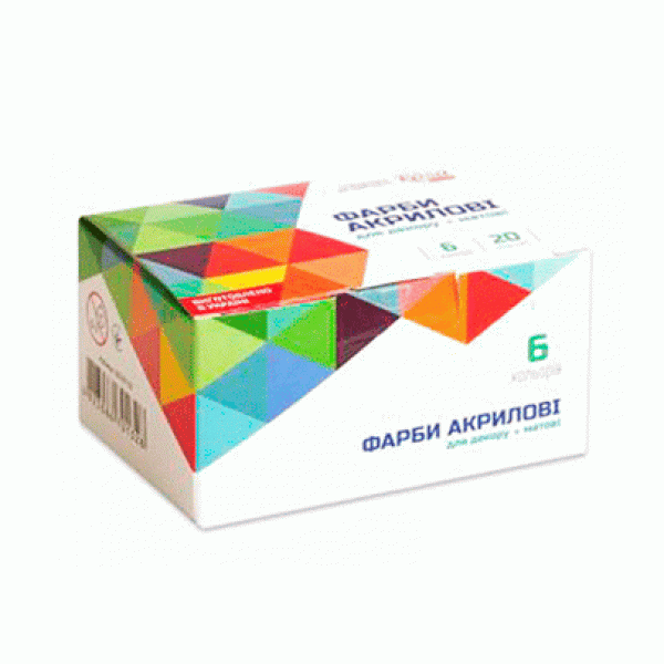 Набір акрилових фарб для декору ROSA START, 6х20 мл