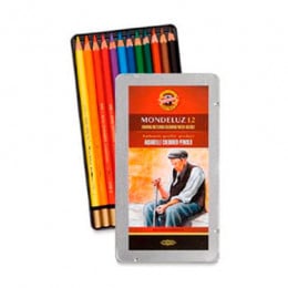Набір акварельних олівців MONDELUZ 12шт., Металева уп-ка
