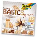 Набор бумаги для оригами Folia Basic, 15х15 см, коричневый