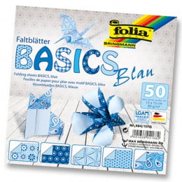 Набір паперу для орігамі Folia Basic, 15х15 см, синій