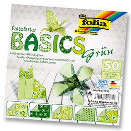 Набір паперу для орігамі Folia Basic, 15х15 см, зелений