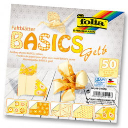Набір паперу для орігамі Folia Basic, 15х15 см, жовтий