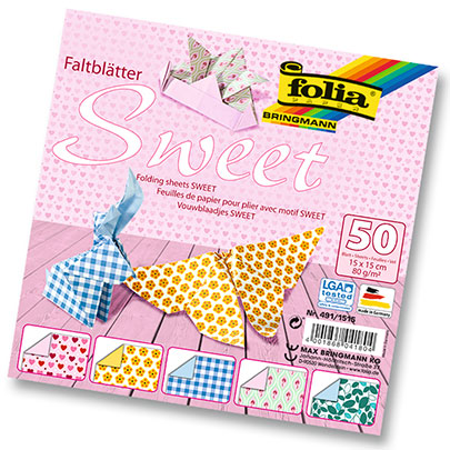 Набор бумаги для оригами Folia Basic, 20х20 см, sweet