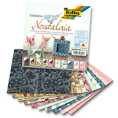 Набор бумаги для оригами Folia Nostalgia, 15х15 см, 80 гр., 50 листов