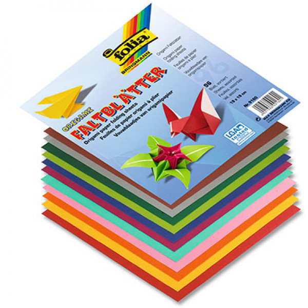 Набір паперу для орігамі Folia Origami paper 80г / м2, 96 аркушів, 12кольорів