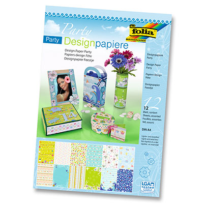 Набор бумаги для скрапбукинга Folia Design Paper, А4, 12 листов, Party