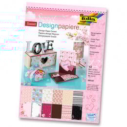 Набор бумаги для скрапбукинга Folia Design Paper, А4, 12 листов, Sweet