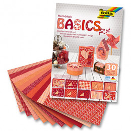 Набор бумаги для скрапбукинга Folia Design Papers Basics, 24х34 см, 30 листов, красный