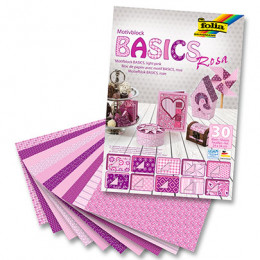 Набор бумаги для скрапбукинга Folia Design Papers Basics, 24х34 см, 30 листов, розовый