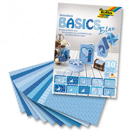 Набор бумаги для скрапбукинга Folia Design Papers Basics, 24х34 см, 30 листов, синий