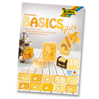 Набор бумаги для скрапбукинга Folia Design Papers Basics, 24х34 см, 30 листов, желтый