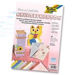 Набор бумаги Folia Creative Card "Damask metallic", 23х33 см, Дамаск металлик,  10 листов