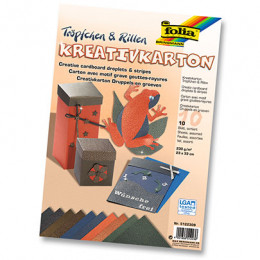 Набор бумаги Folia Creative Card "Droplets/Stripes", 23х33 см, Капельки/Полосы, 10 листов