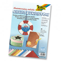 Набор бумаги Folia Creative Card "Hammered metallic", 23х33 см, Ковка металлик, 10 листов