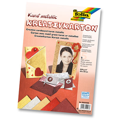 Набор бумаги Folia Creative Card Karat metallic, 23х33 см, Карат металлик, 10 листов
