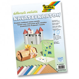 Набор бумаги Folia Creative Card "Lattice metallic", 23х33 см, Металлическая решетка, 10 листов