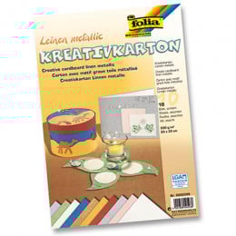 Набір паперу Folia Creative Card "Linen metallic", 23х33 см, Льон металік, 10 аркушів