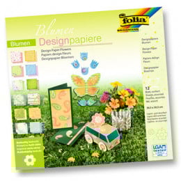 Набор бумаги Folia Designer Papers Pads, "Цветы", 30.5х30.5, 12 листов