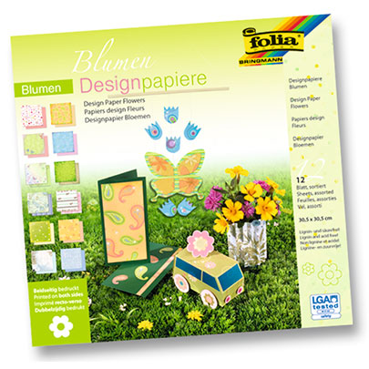 Набор бумаги Folia Designer Papers Pads, Цветы, 30.5х30.5, 12 листов