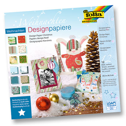 Набор бумаги Folia Designer Papers Pads, Рождество, 30.5х30.5, 12 листов