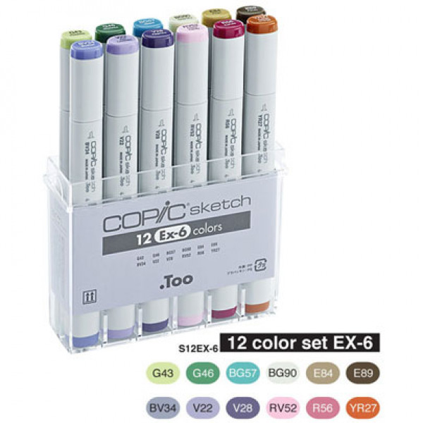 Набор Copic Sketch EХ -6, 12 шт