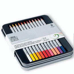 Набор цветных карандашей в металле Winsor&Newton Studio Colection Coloured Pensil, 24 шт