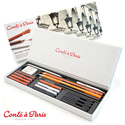 Набор для набросков Conte Sketching Box, 18 предметов