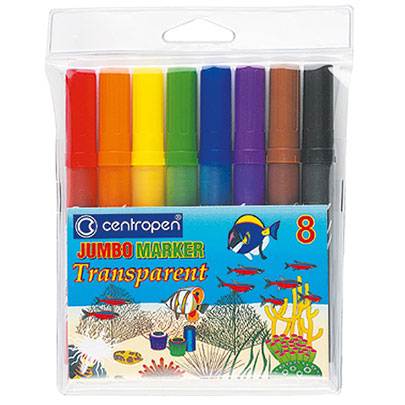Набор фломастеров Jumbo transparent Centropen, 8 цветов