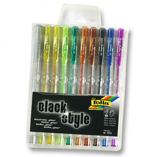 Набір гелевих ручок Folia Gel-Pens Gliter, 10шт