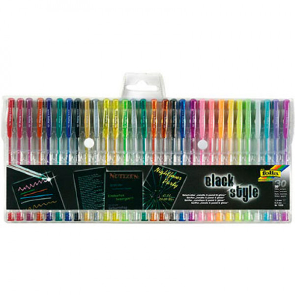 Набор гелевых ручек Folia Gel-Pens Glitter + Metallic + Pastel, 30 шт
